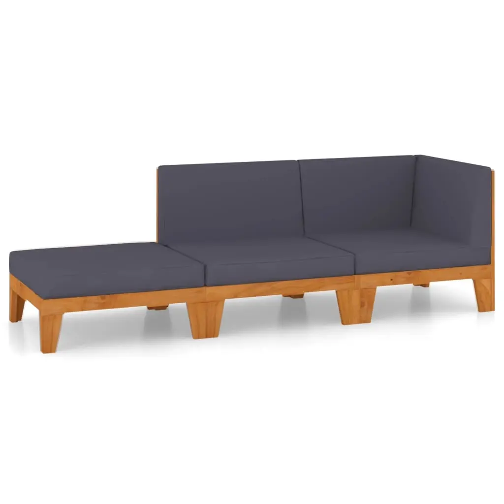 3 Piece Garden Lounge Set with Cushions Solid Acacia Wood 3058149 - Furniture