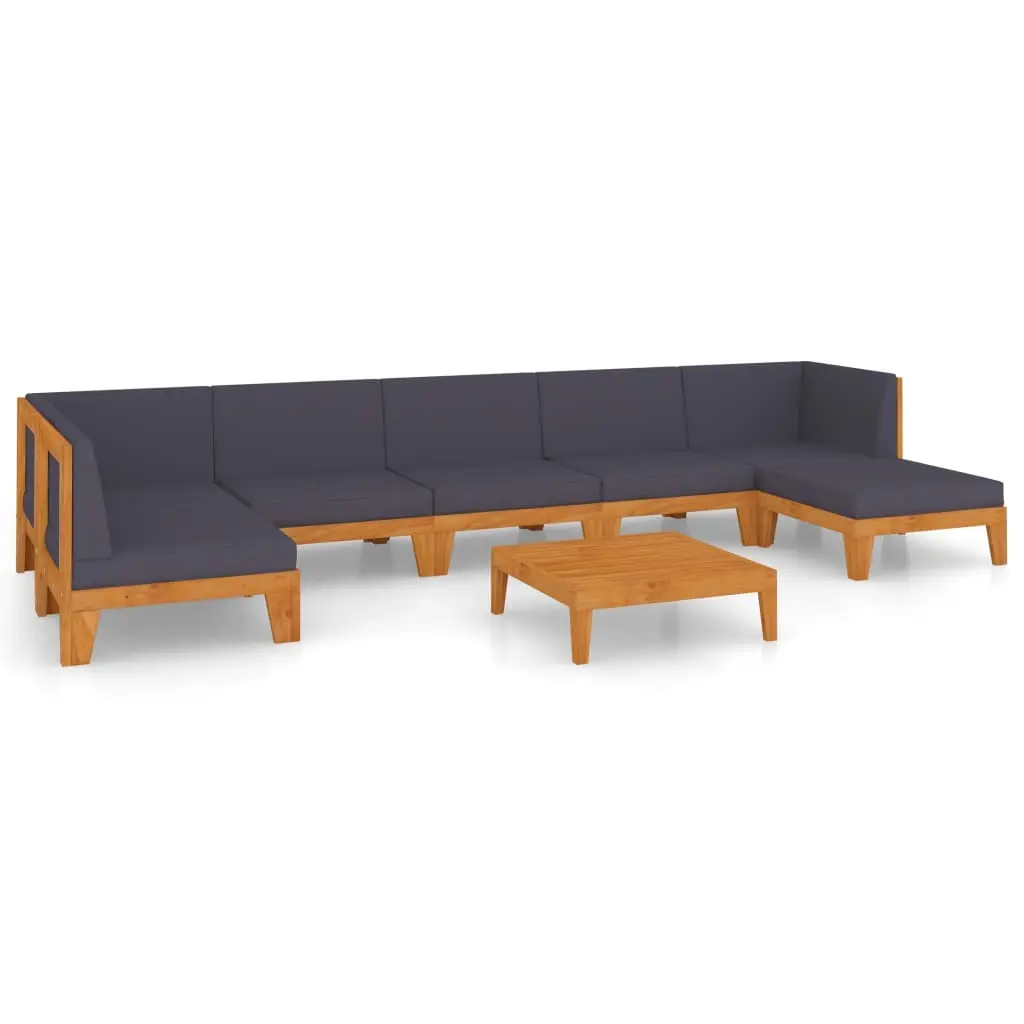 8 Piece Garden Lounge Set with Cushions Solid Acacia Wood 3058151 - Furniture