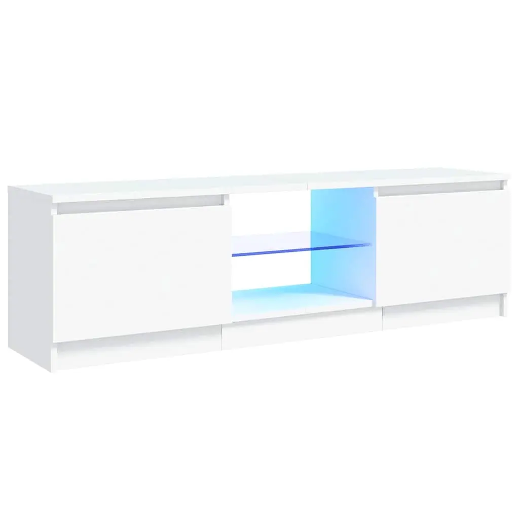 TV Cabinet with LED Lights White 120x30x36 cm 804283 - Furniture