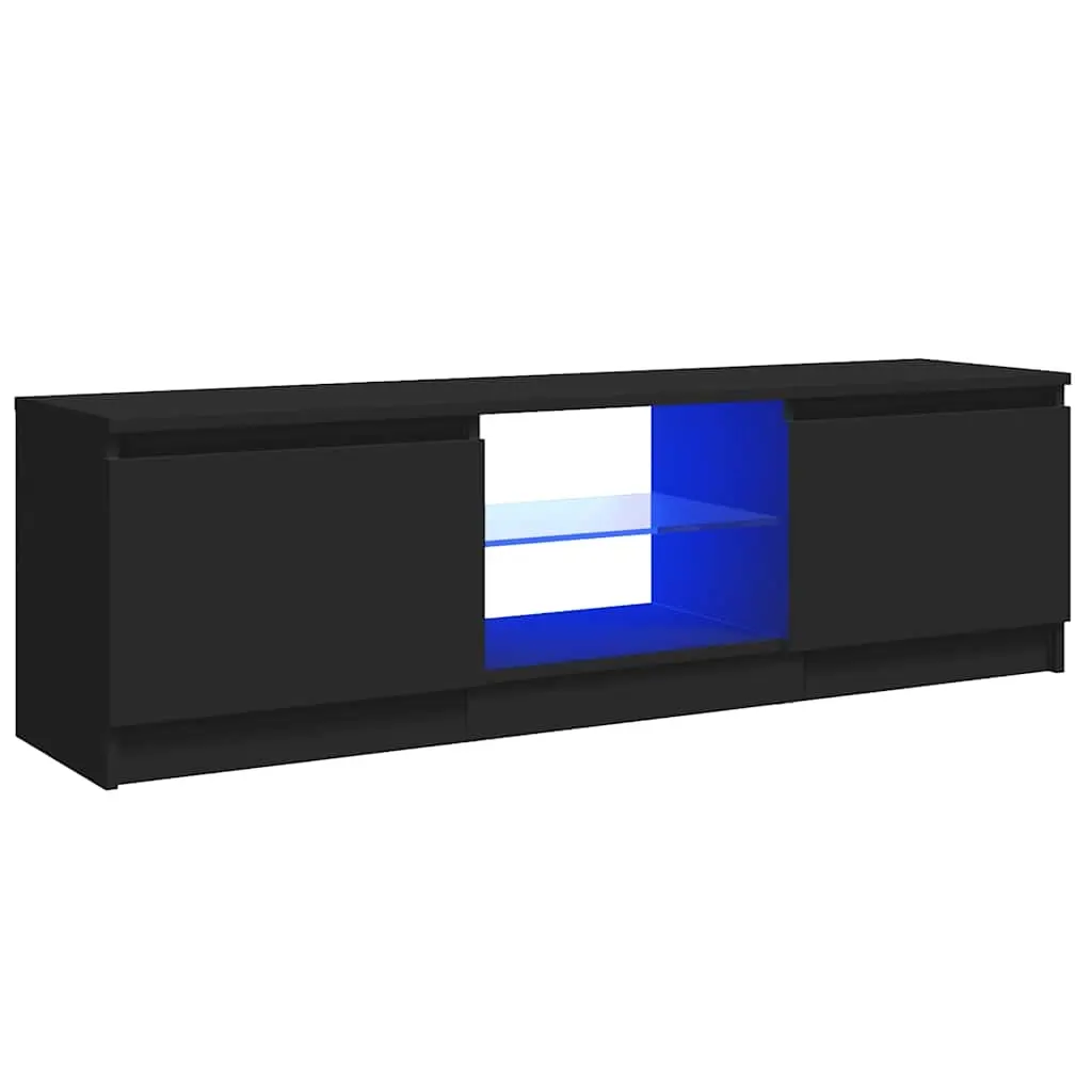 TV Cabinet with LED Lights Black 120x30x36 cm 804284 - Furniture