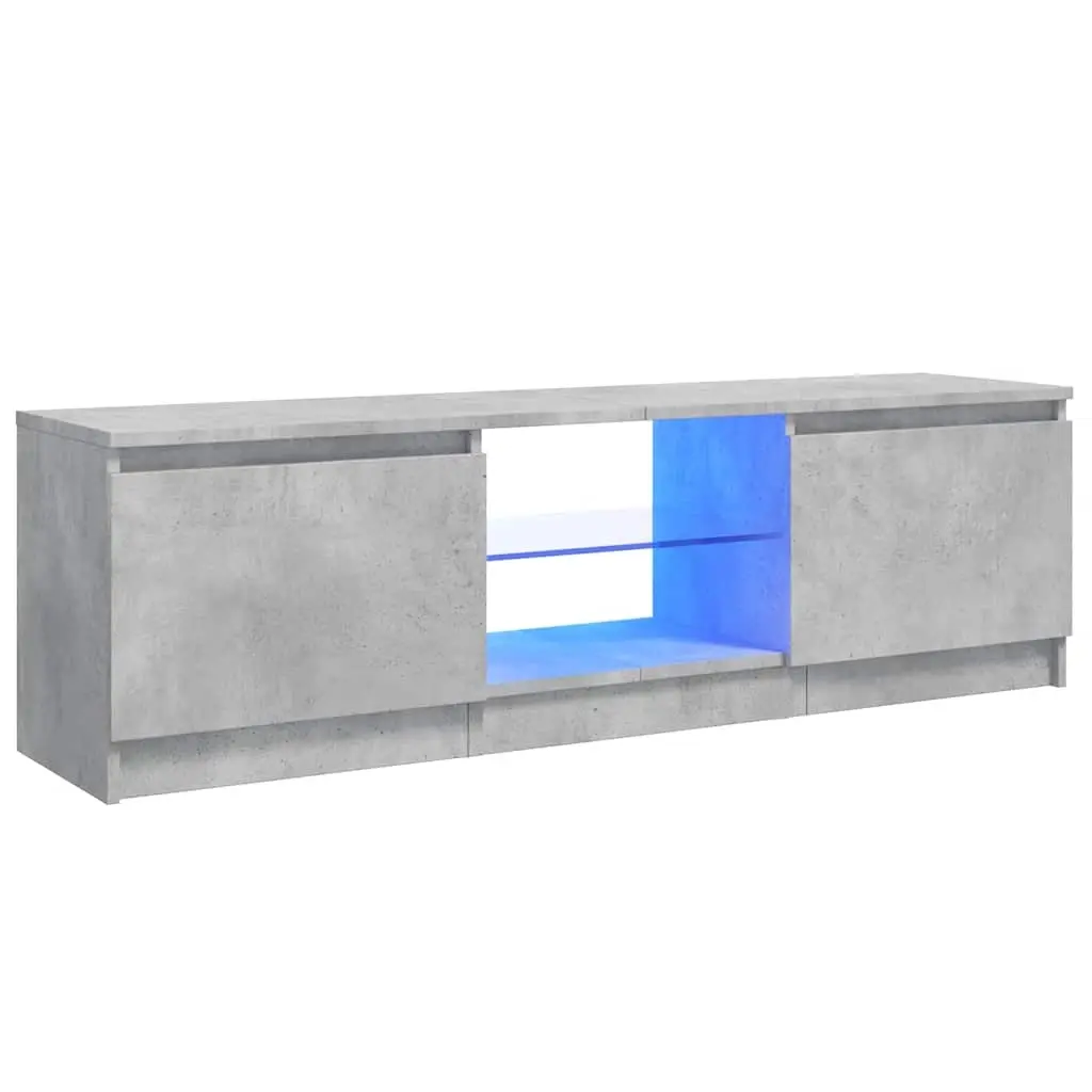 TV Cabinet with LED Lights Concrete Grey 120x30x36 cm 804287 - Furniture