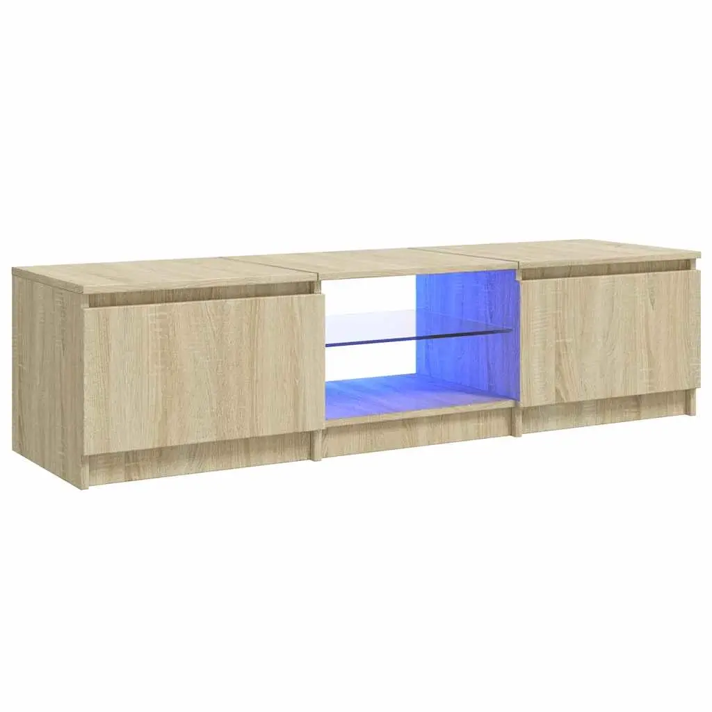 TV Cabinet with LED Lights Sonoma Oak 140x40x36 cm 804295 - Furniture