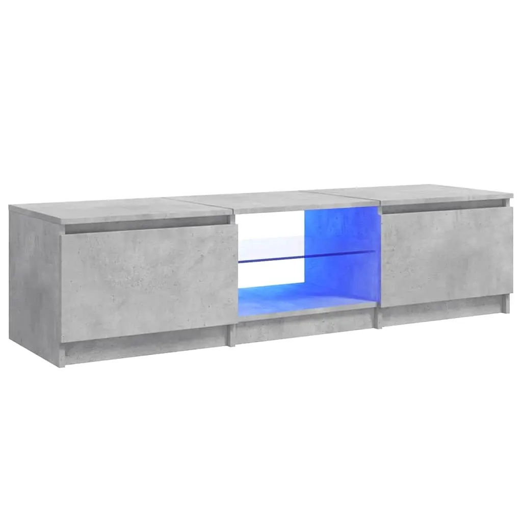 TV Cabinet with LED Lights Concrete Grey 140x40x36 cm 804296 - Furniture