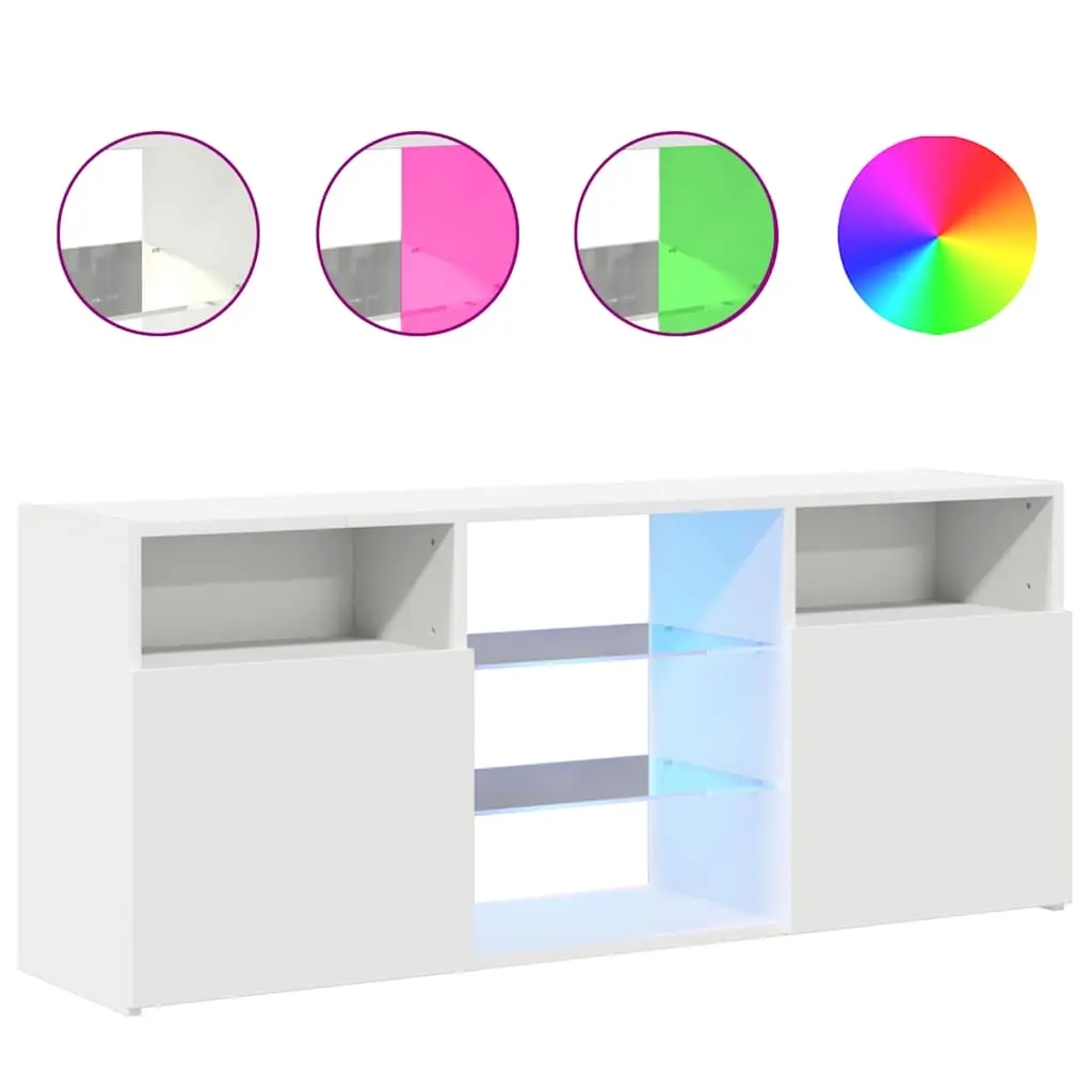 TV Cabinet with LED Lights White 120x30x50 cm 804301 - Furniture