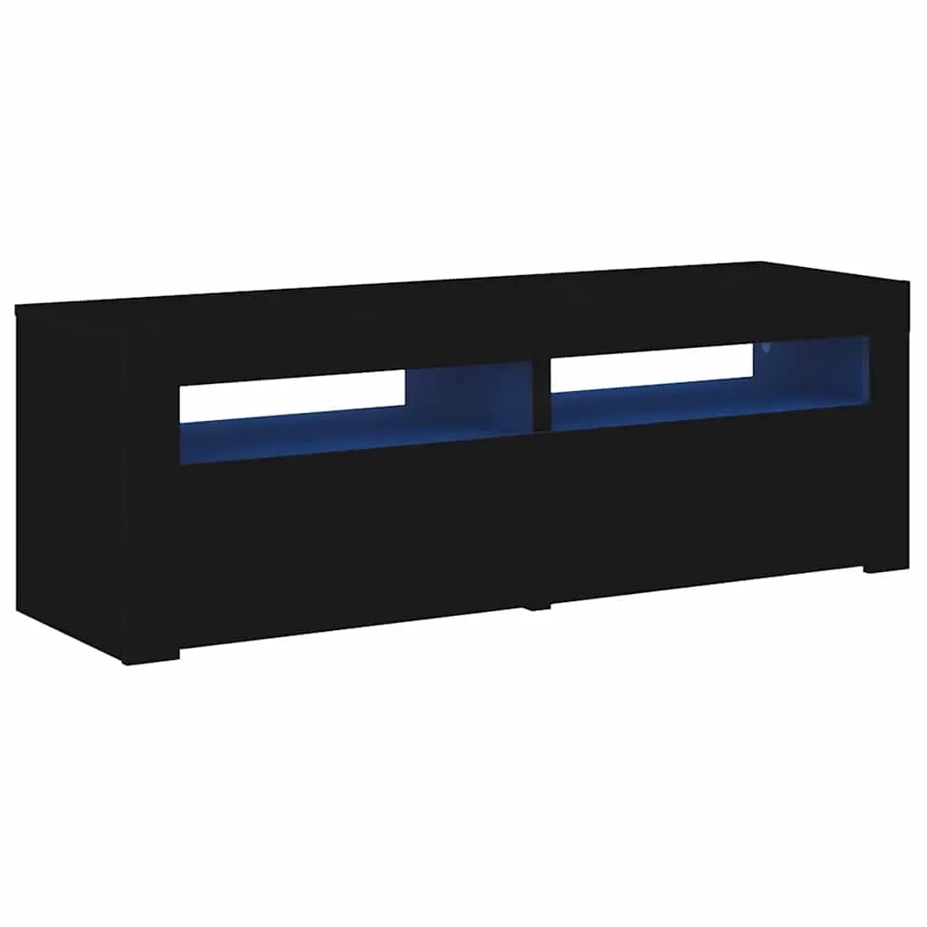 TV Cabinet with LED Lights Black 120x35x40 cm 804356 - Furniture
