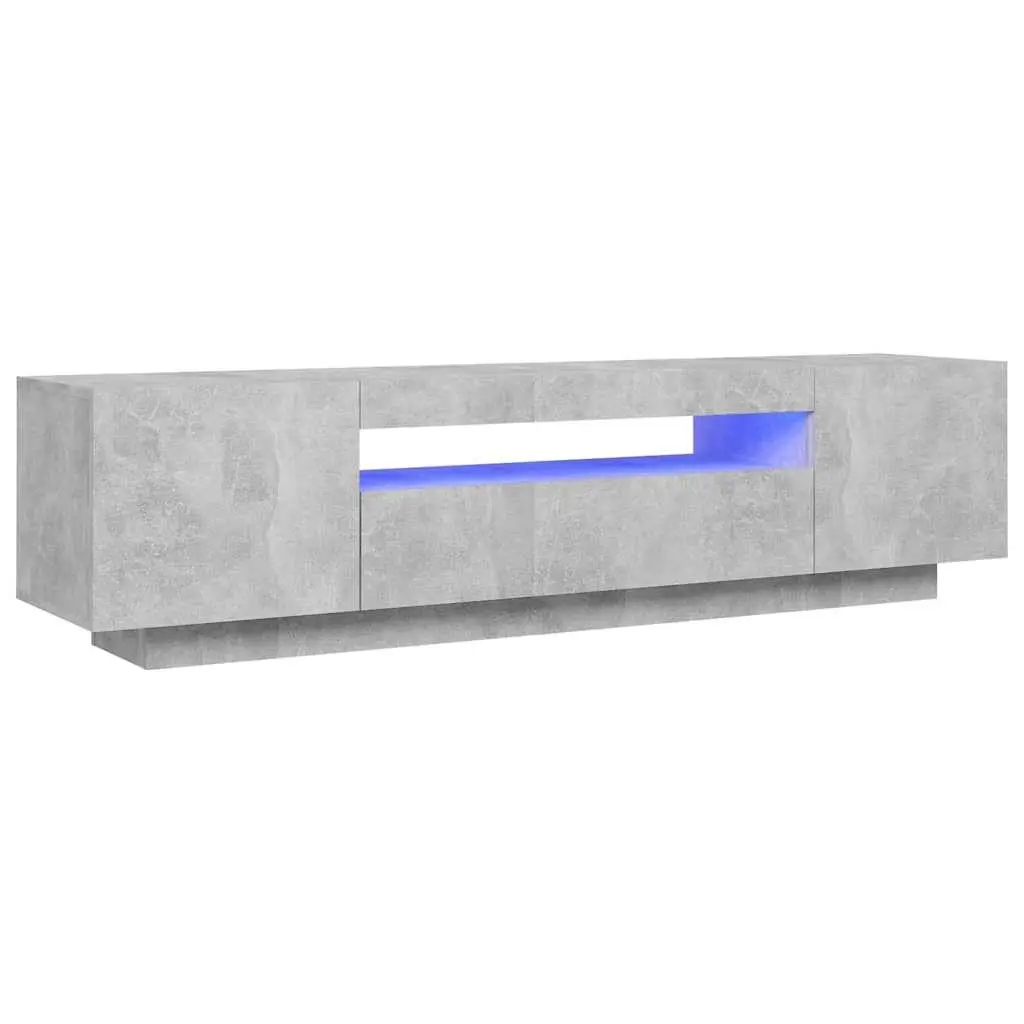 TV Cabinet with LED Lights Concrete Grey 160x35x40 cm 804431 - Furniture
