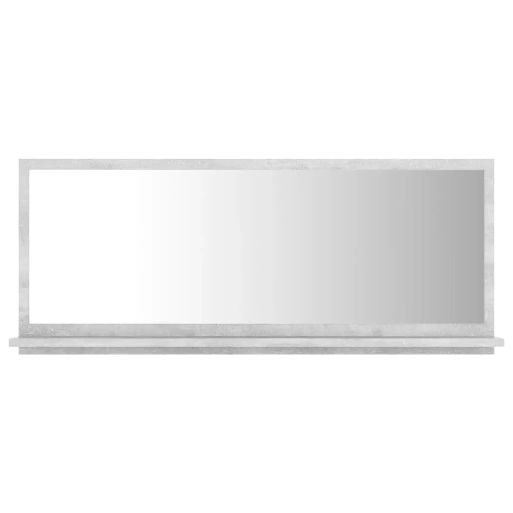 Bathroom Mirror Concrete Grey 90x10.5x37 cm Engineered Wood 804584 - Home & Garden