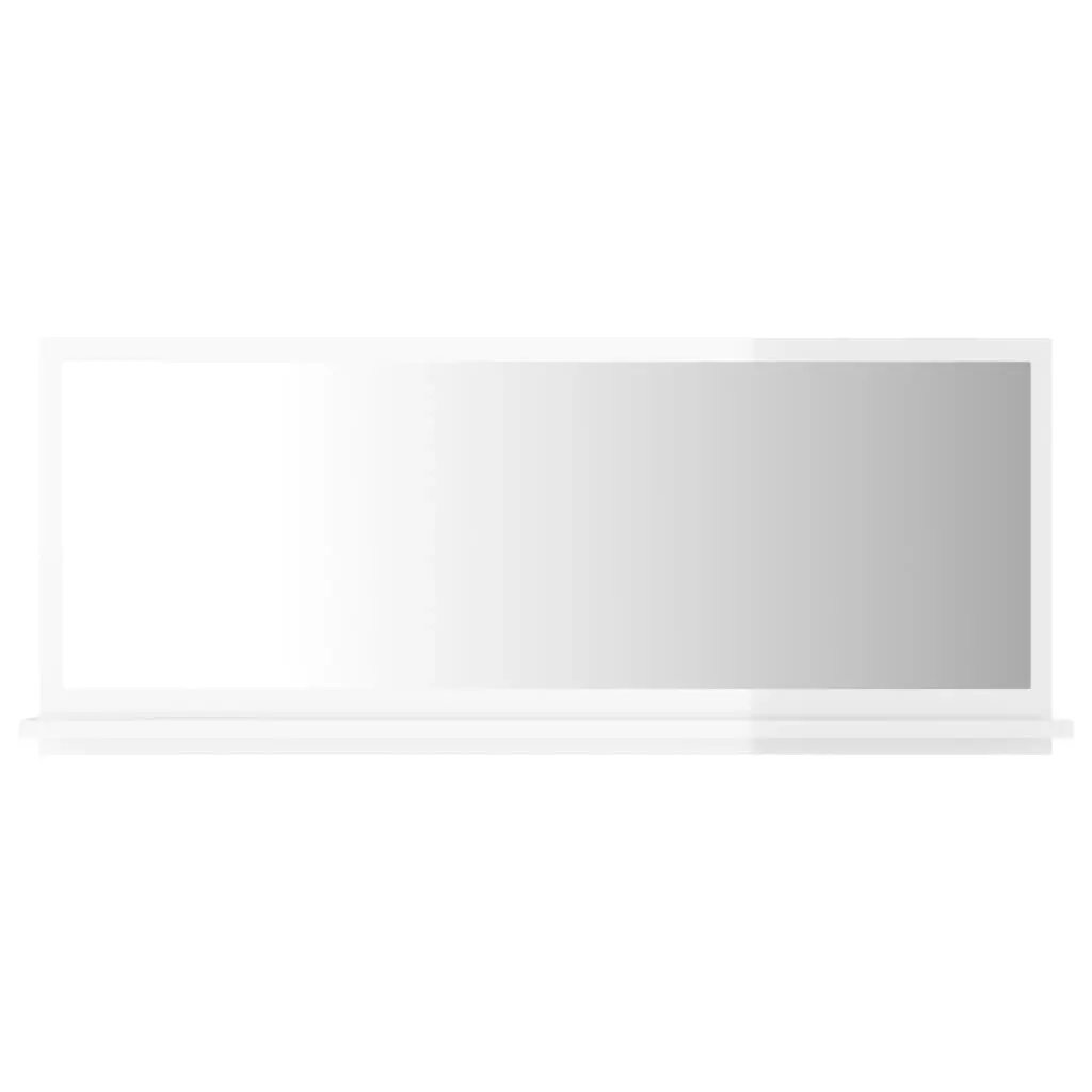 Bathroom Mirror High Gloss White 90x10.5x37 cm Engineered Wood 804586 - Home & Garden