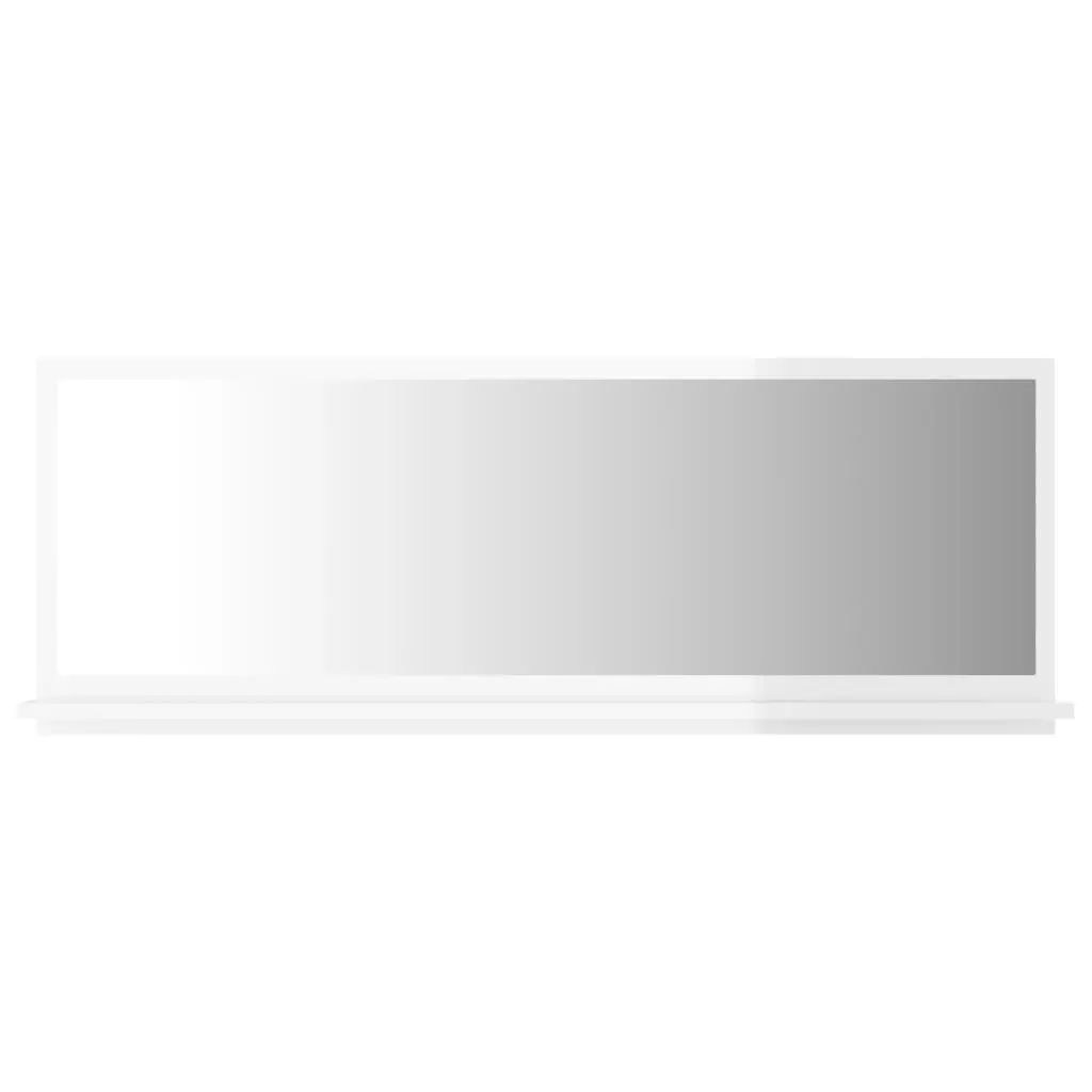 Bathroom Mirror High Gloss White 100x10.5x37 cm Engineered Wood 804595 - Home & Garden