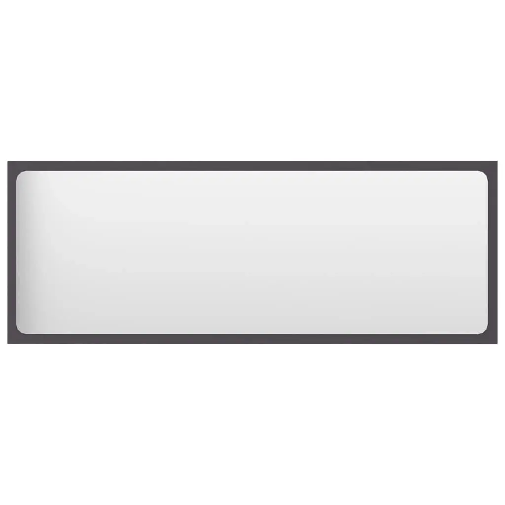 Bathroom Mirror Grey 100x1.5x37 cm Engineered Wood 804632 - Home & Garden