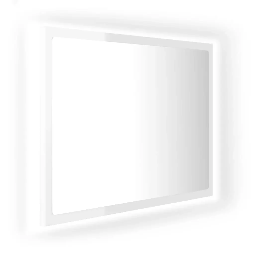 LED Bathroom Mirror High Gloss White 60x8.5x37 cm Acrylic 804921 - Home & Garden