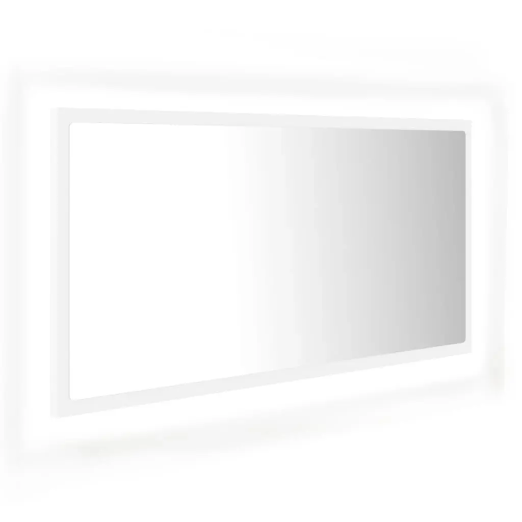 LED Bathroom Mirror White 90x8.5x37 cm Acrylic 804932 - Home & Garden