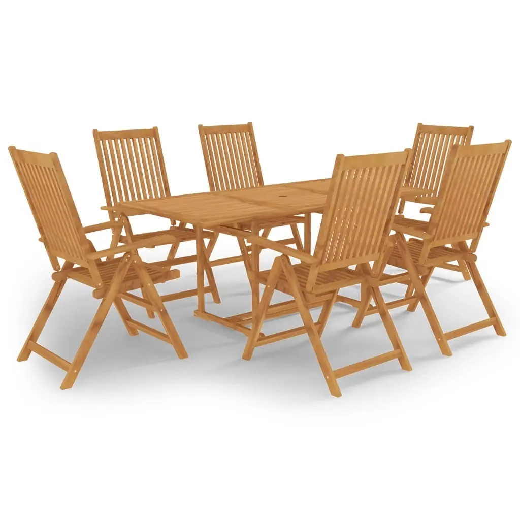 7 Piece Garden Dining Set Solid Teak Wood 3059565 - Furniture