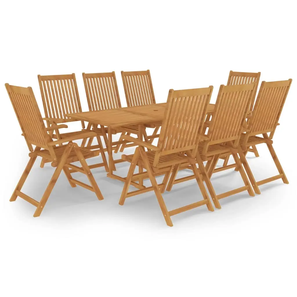9 Piece Garden Dining Set Solid Teak Wood 3059566 - Furniture