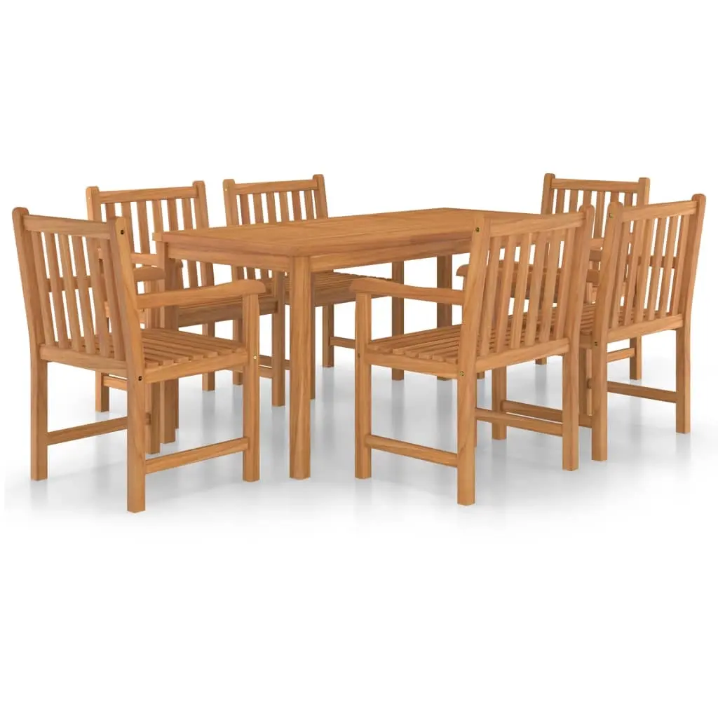 7 Piece Garden Dining Set 160x80 cm Solid Teak Wood 3059940 - Furniture