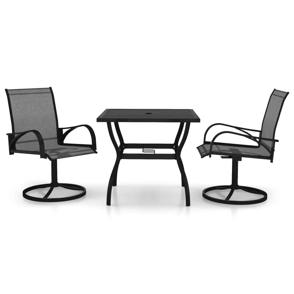 3 Piece Garden Dining Set Textilene and Steel 3060281 - Furniture