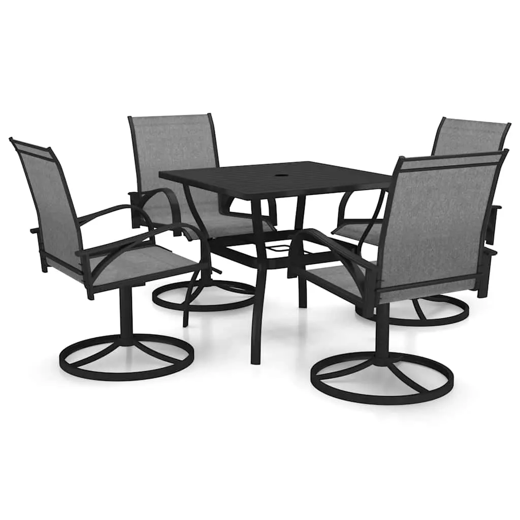 5 Piece Garden Dining Set Textilene and Steel 3060282 - Furniture