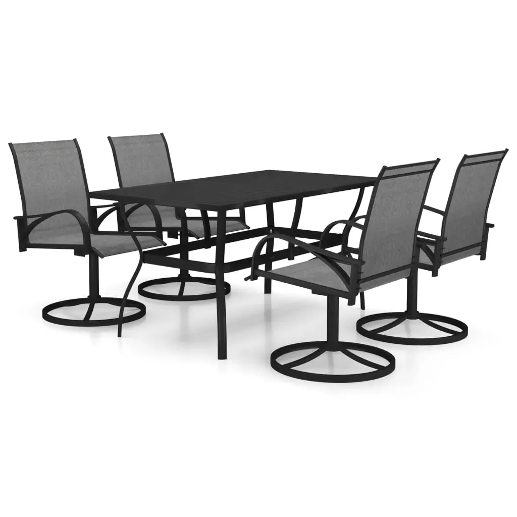5 Piece Garden Dining Set Textilene and Steel 3060283 - Furniture