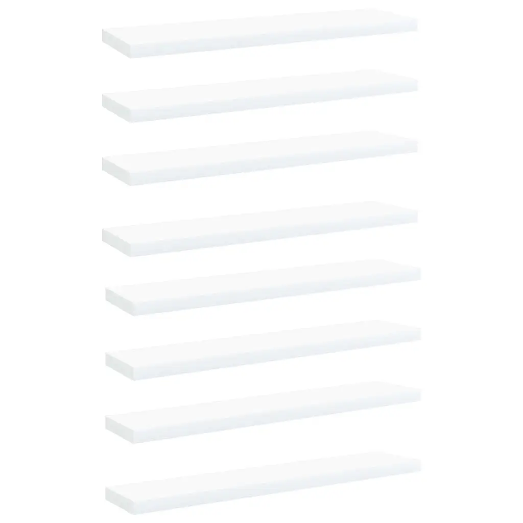 Bookshelf Boards 8 pcs White 40x10x1.5 cm Engineered Wood 805123 - Furniture