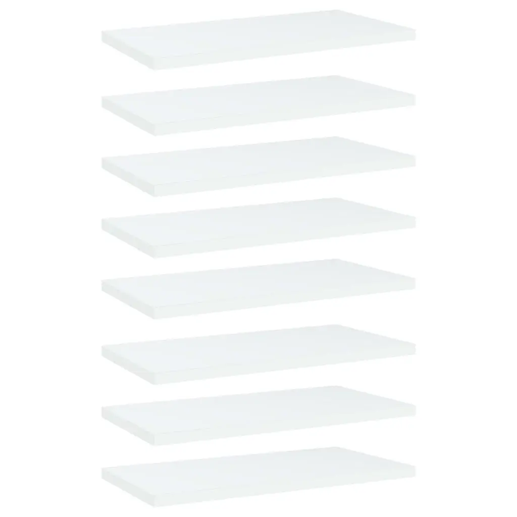 Bookshelf Boards 8 pcs White 40x20x1.5 cm Engineered Wood 805139 - Furniture
