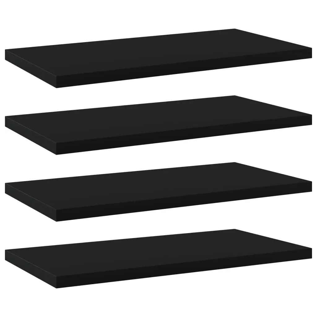 Bookshelf Boards 4 pcs Black 40x20x1.5 cm Engineered Wood 805140 - Furniture