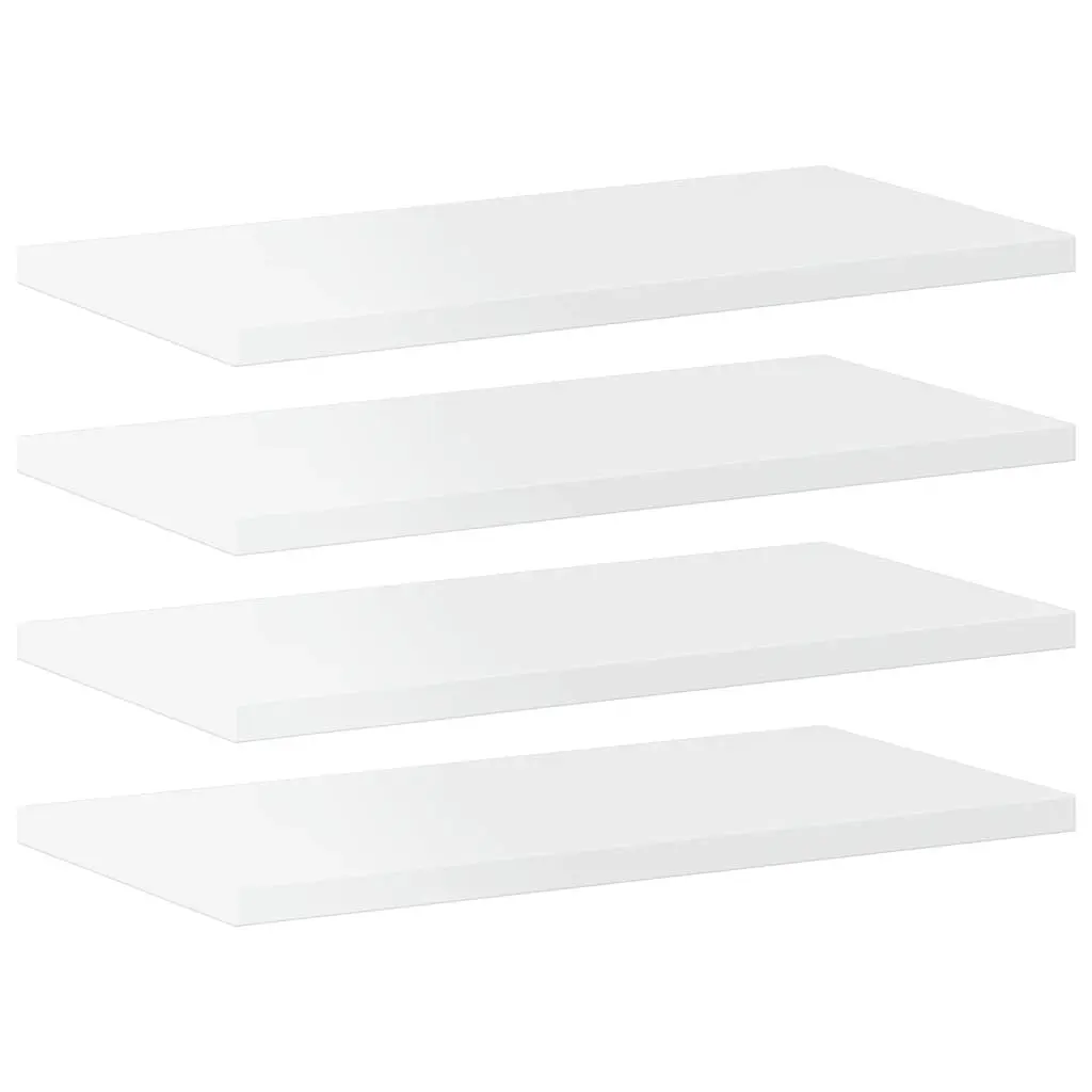 Bookshelf Boards 4 pcs High Gloss White 40x20x1.5 cm Engineered Wood 805148 - Furniture