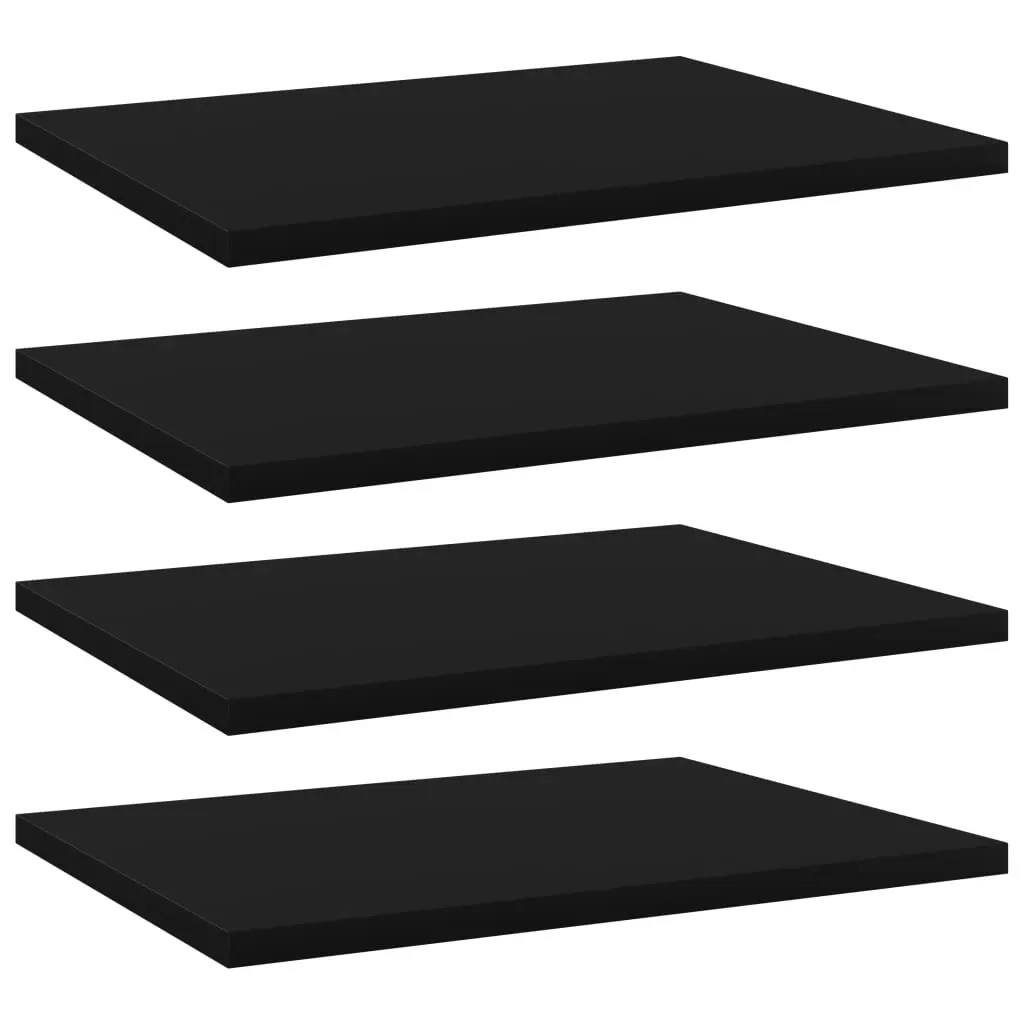 Bookshelf Boards 4 pcs Black 40x30x1.5 cm Engineered Wood 805156 - Furniture