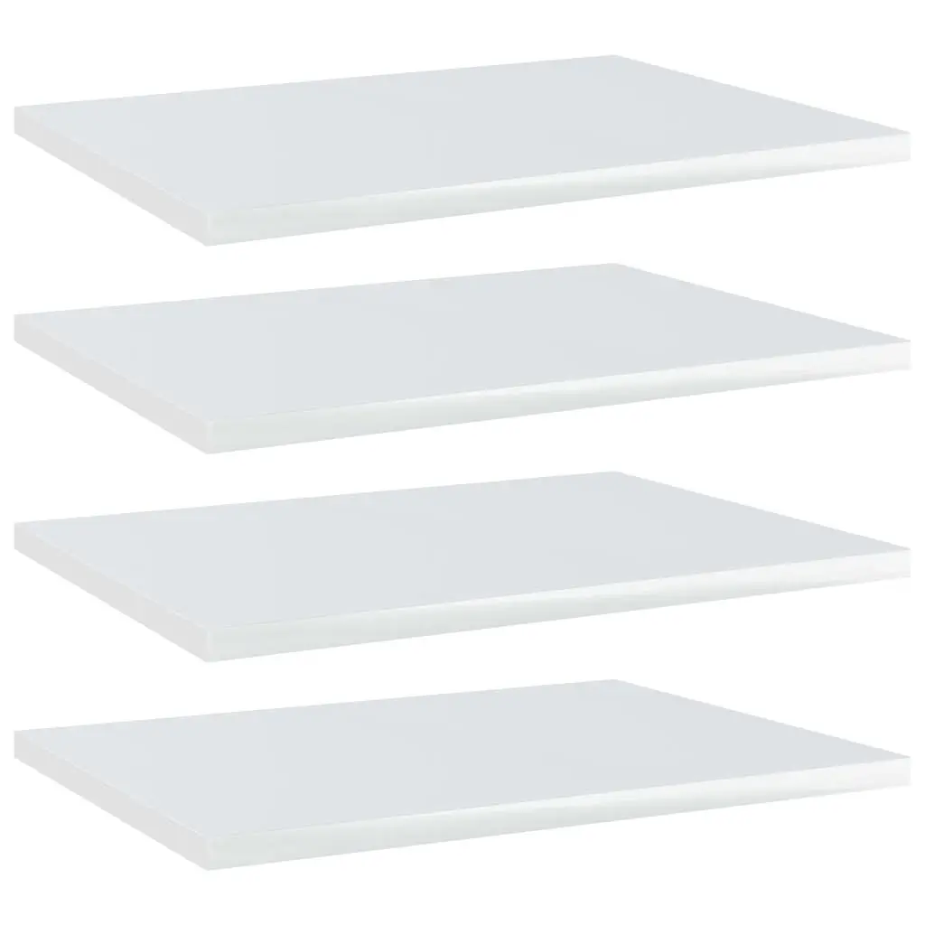 Bookshelf Boards 4 pcs High Gloss White 40x30x1.5 cm Engineered Wood 805164 - Furniture