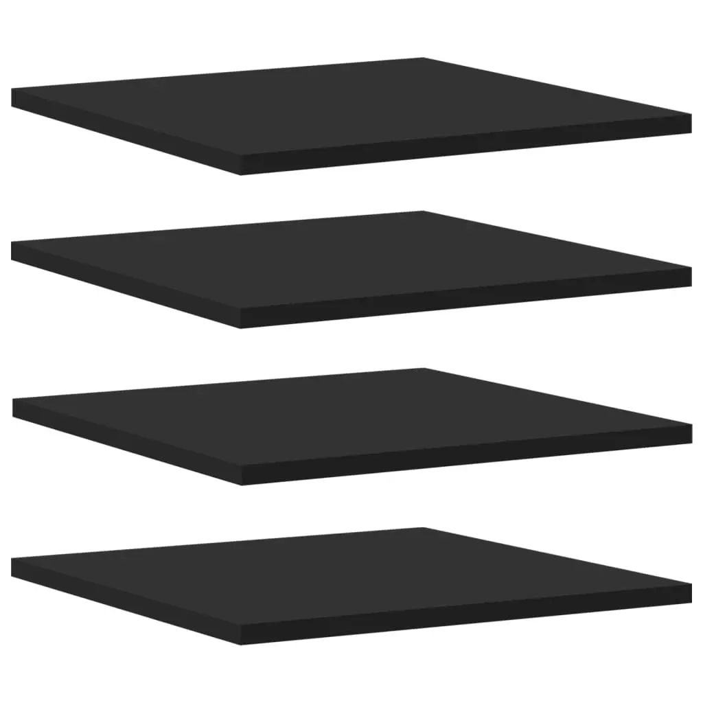 Bookshelf Boards 4 pcs Black 40x40x1.5 cm Engineered Wood 805172 - Furniture