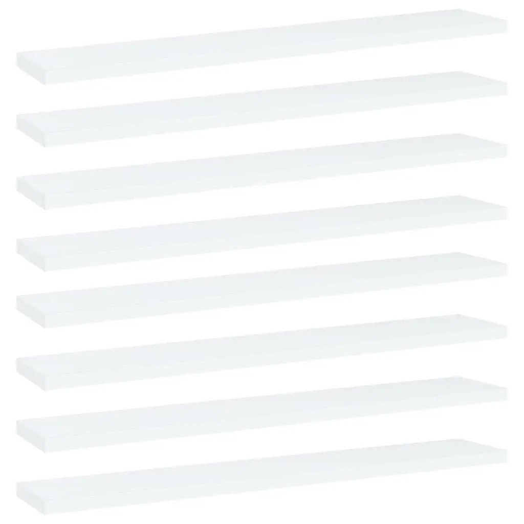 Bookshelf Boards 8 pcs White 60x10x1.5 cm Engineered Wood 805203 - Furniture