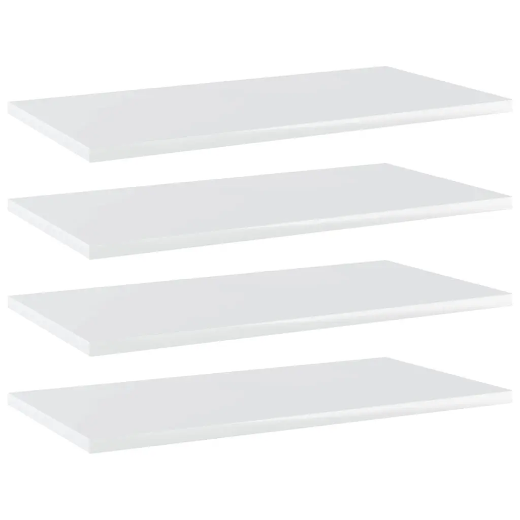 Bookshelf Boards 4 pcs High Gloss White 60x30x1.5 cm Engineered Wood 805244 - Furniture