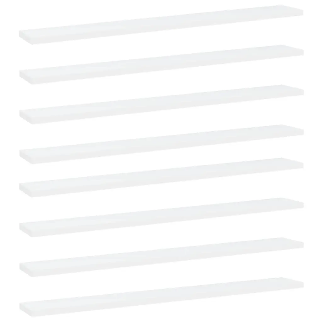 Bookshelf Boards 8 pcs White 80x10x1.5 cm Engineered Wood 805283 - Furniture