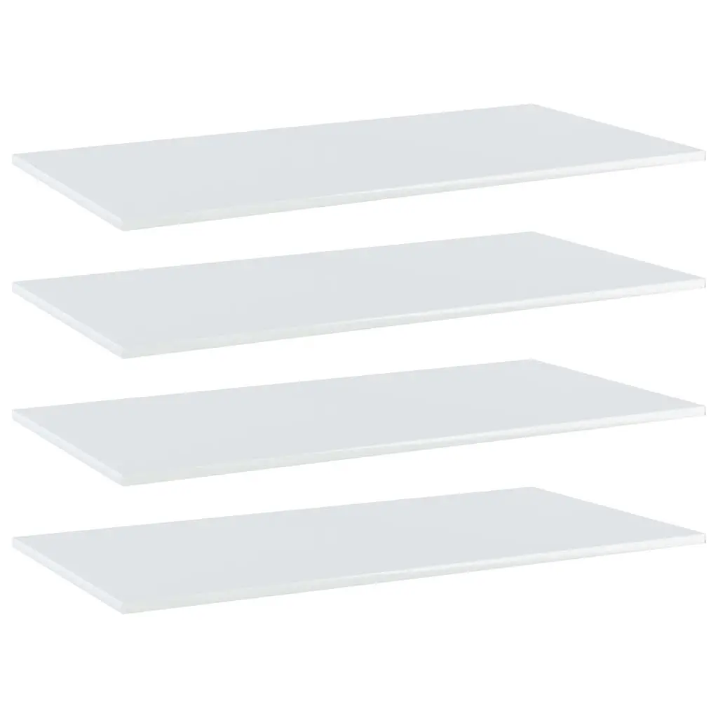 Bookshelf Boards 4 pcs High Gloss White 80x20x1.5 cm Engineered Wood 805308 - Furniture