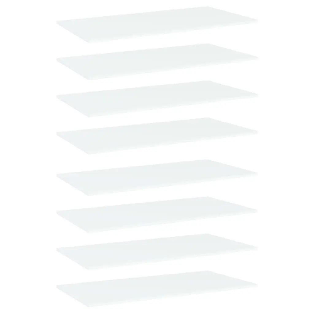 Bookshelf Boards 8 pcs White 80x30x1.5 cm Engineered Wood 805315 - Furniture