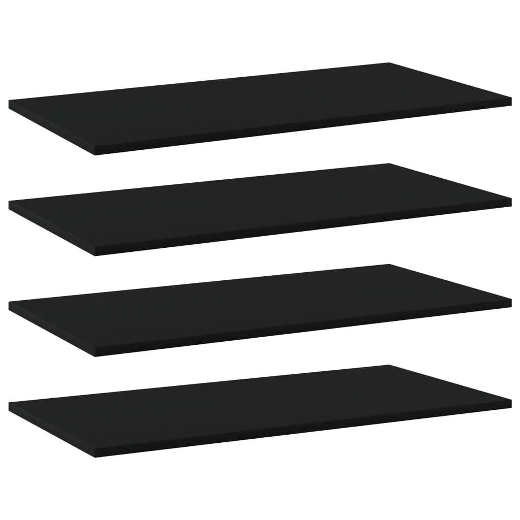 Bookshelf Boards 4 pcs Black 80x40x1.5 cm Engineered Wood 805332 - Furniture