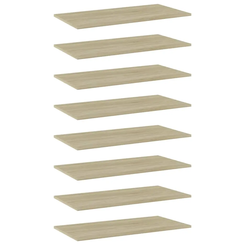 Bookshelf Boards 8 pcs Sonoma Oak 80x40x1.5 cm Engineered Wood 805337 - Furniture