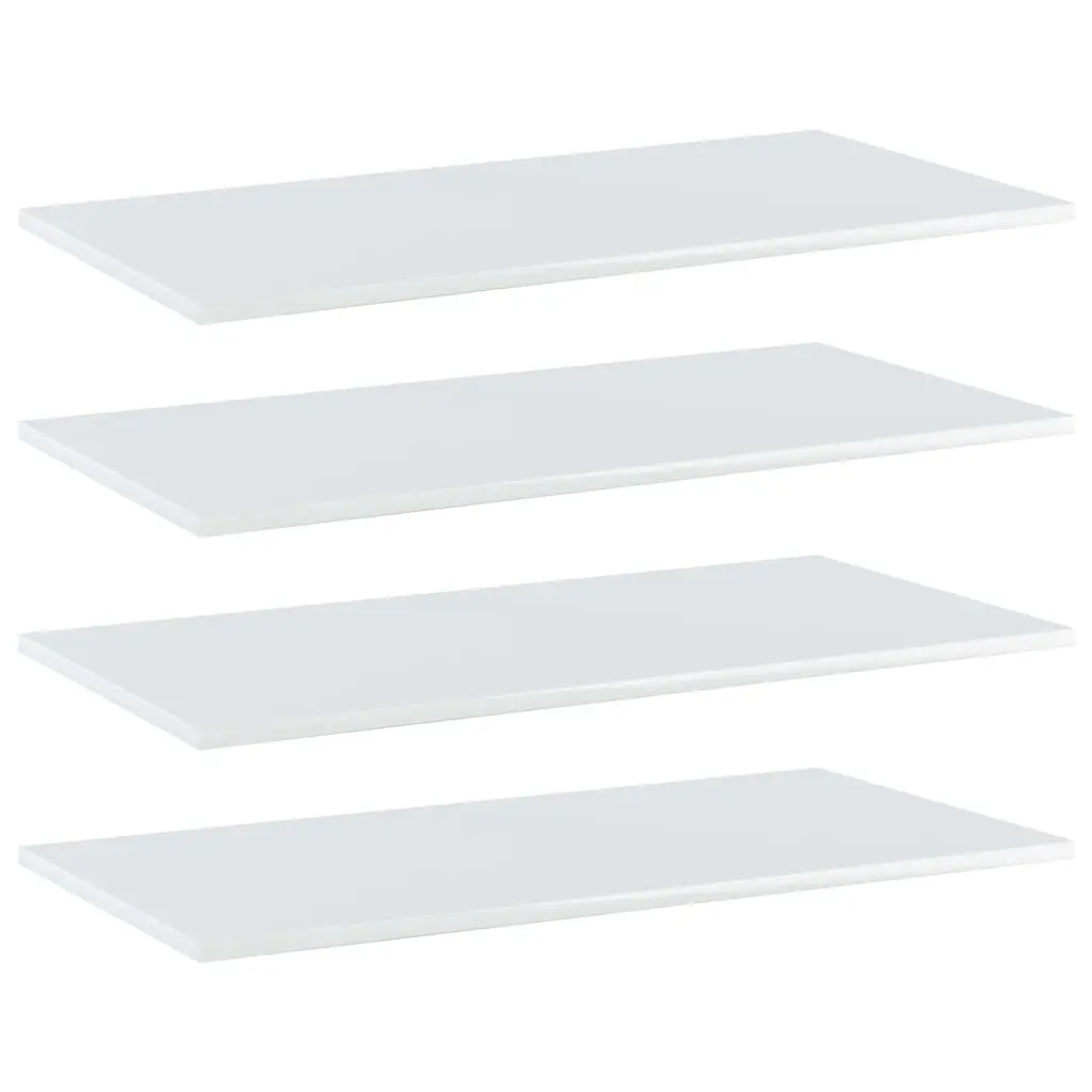 Bookshelf Boards 4 pcs High Gloss White 80x40x1.5 cm Engineered Wood 805340 - Furniture