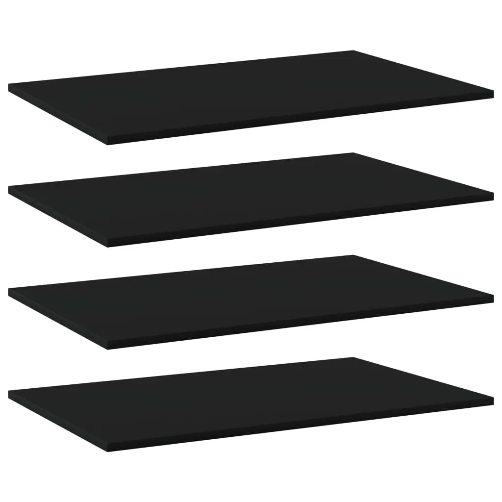 Bookshelf Boards 4 pcs Black 80x50x1.5 cm Engineered Wood 805348 - Furniture