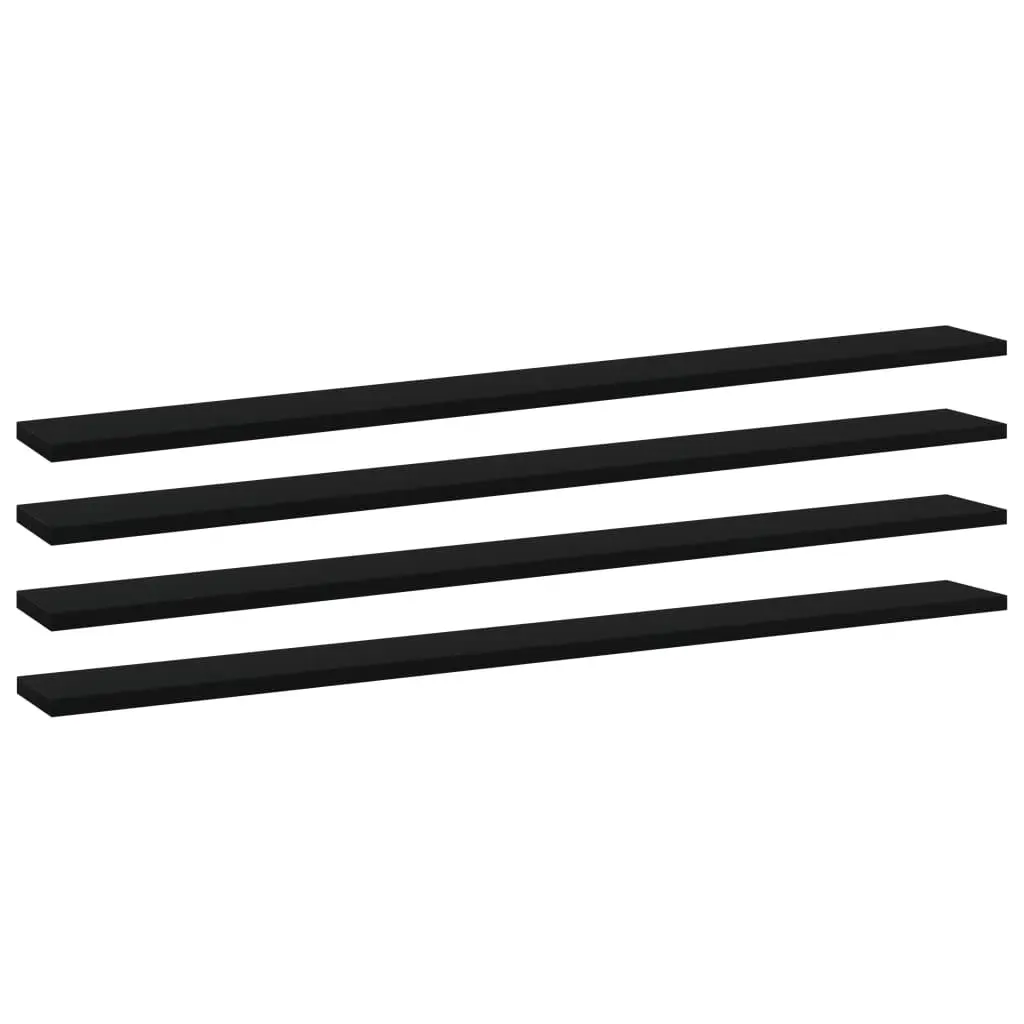Bookshelf Boards 4 pcs Black 100x10x1.5 cm Engineered Wood 805364 - Furniture