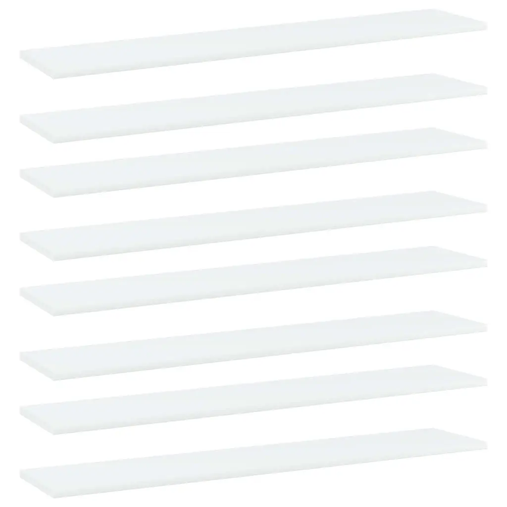 Bookshelf Boards 8 pcs White 100x20x1.5 cm Engineered Wood 805379 - Furniture