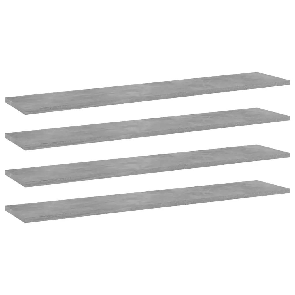 Bookshelf Boards 4 pcs Concrete Grey 100x20x1.5 cm Engineered Wood 805386 - Furniture