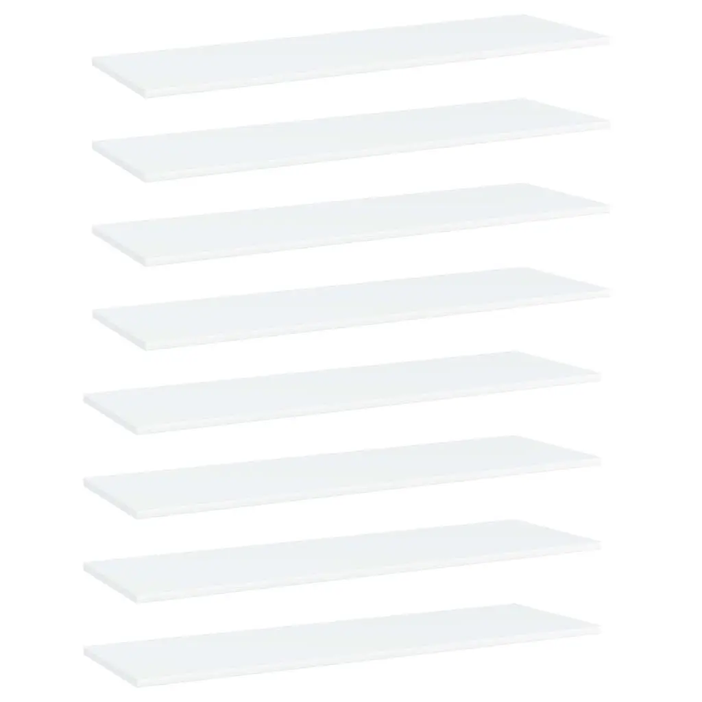 Bookshelf Boards 8 pcs White 100x30x1.5 cm Engineered Wood 805395 - Furniture