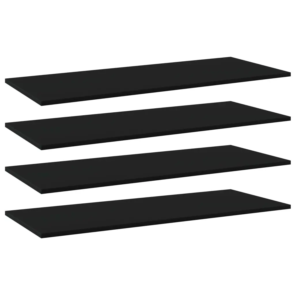 Bookshelf Boards 4 pcs Black 100x40x1.5 cm Engineered Wood 805411 - Furniture