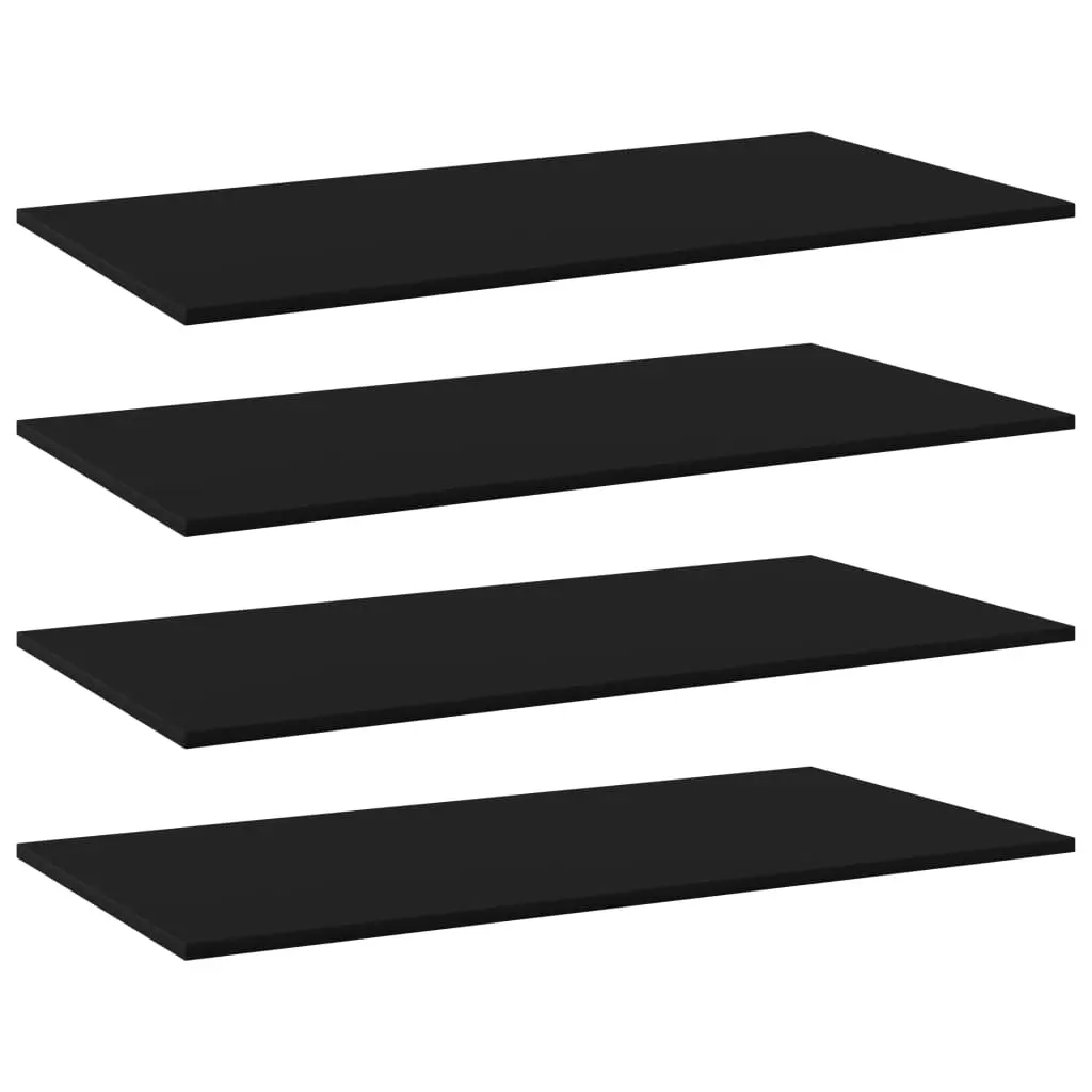 Bookshelf Boards 4 pcs Black 100x50x1.5 cm Engineered Wood 805419 - Furniture