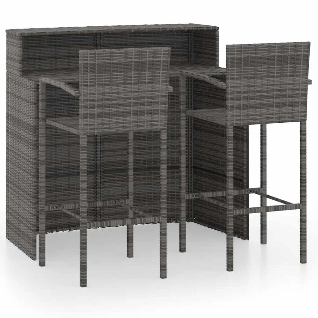 3 Piece Garden Bar Set Grey 3064887 - Furniture