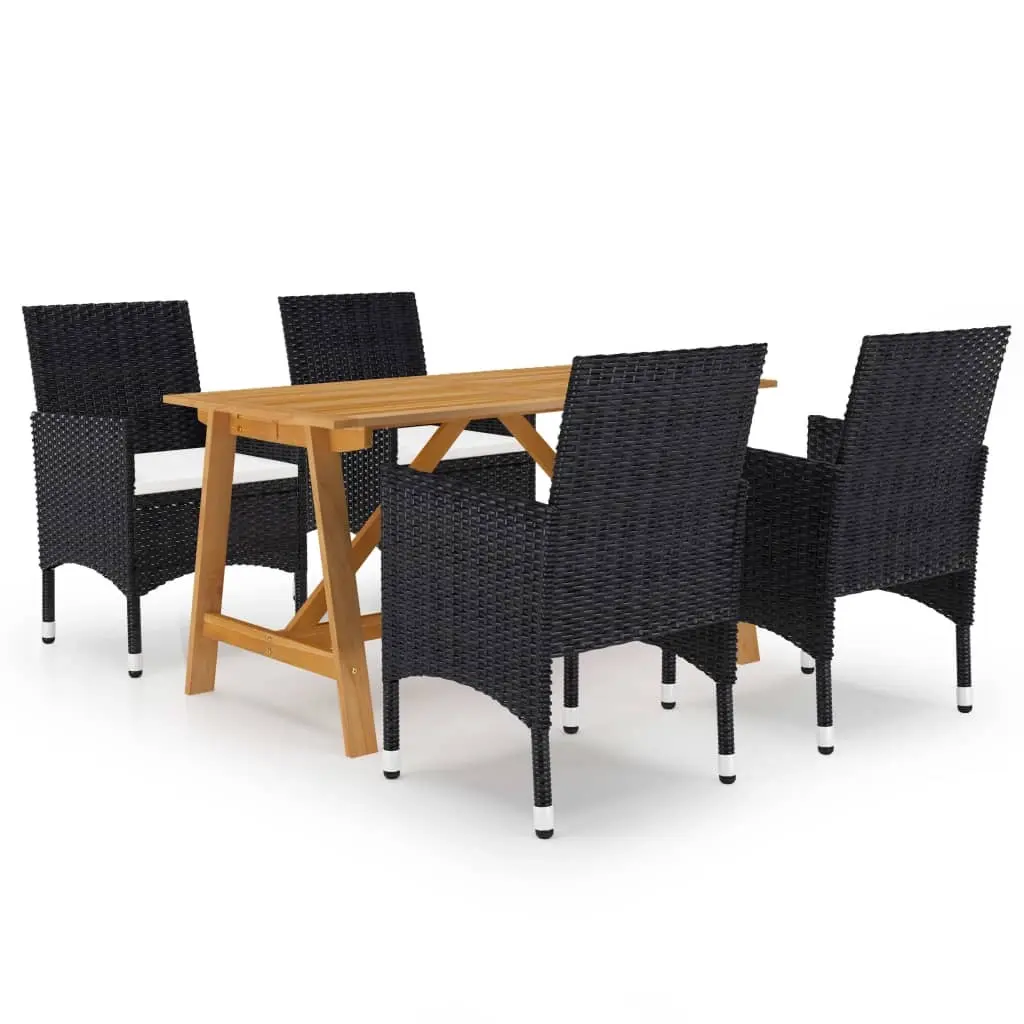 5 Piece Garden Dining Set Black 3068735 - Furniture