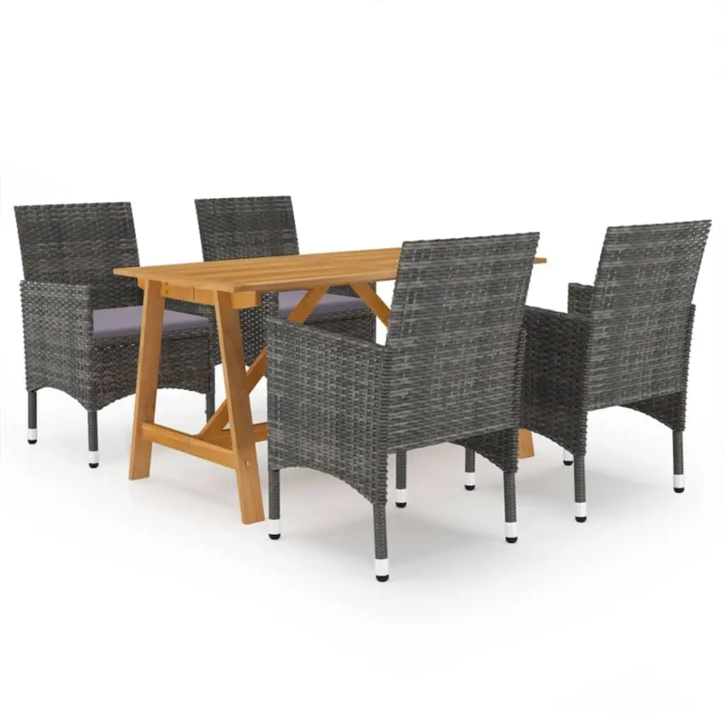 5 Piece Garden Dining Set Grey 3068736 - Furniture