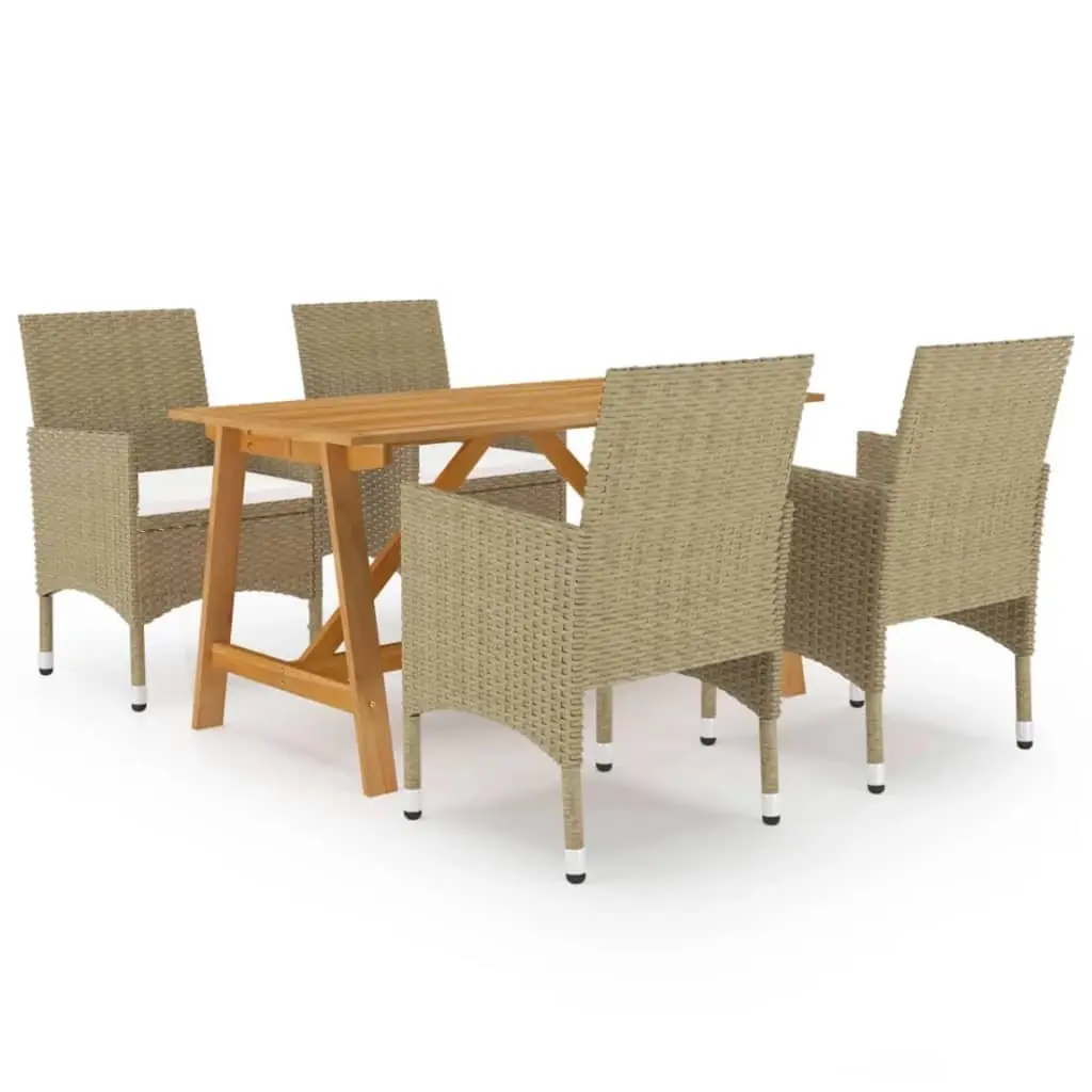 5 Piece Garden Dining Set Beige 3068737 - Furniture