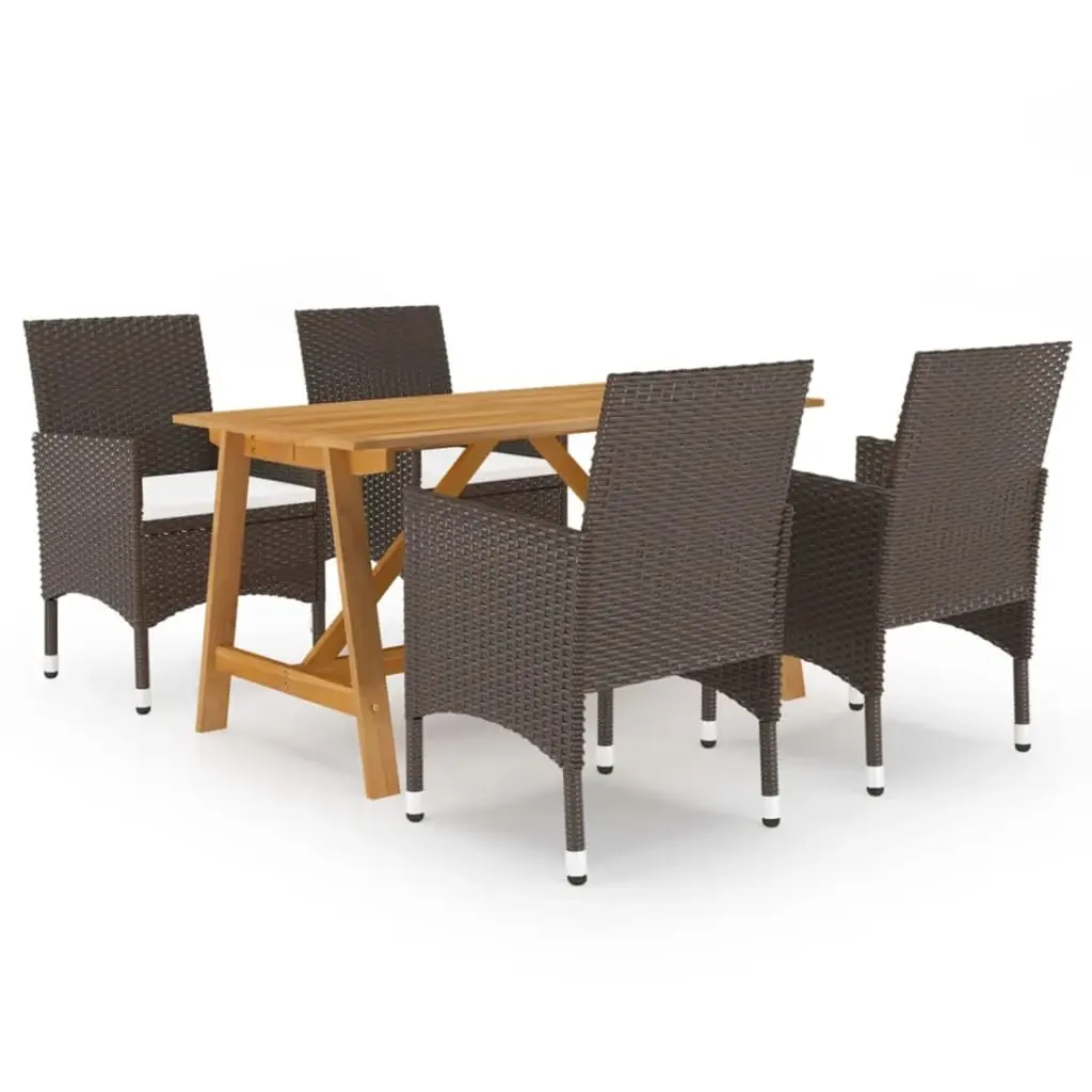 5 Piece Garden Dining Set Brown 3068738 - Furniture