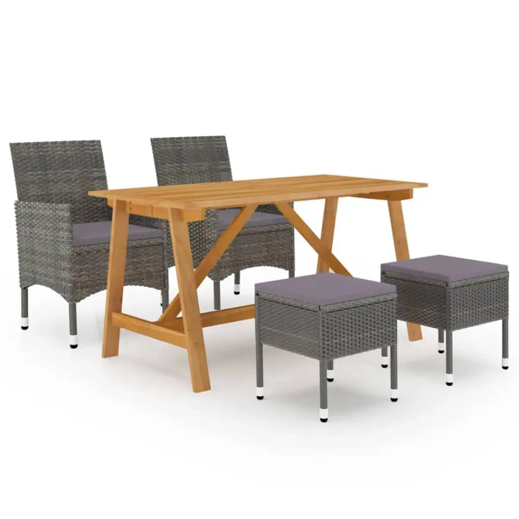 5 Piece Garden Dining Set Grey 3068744 - Furniture